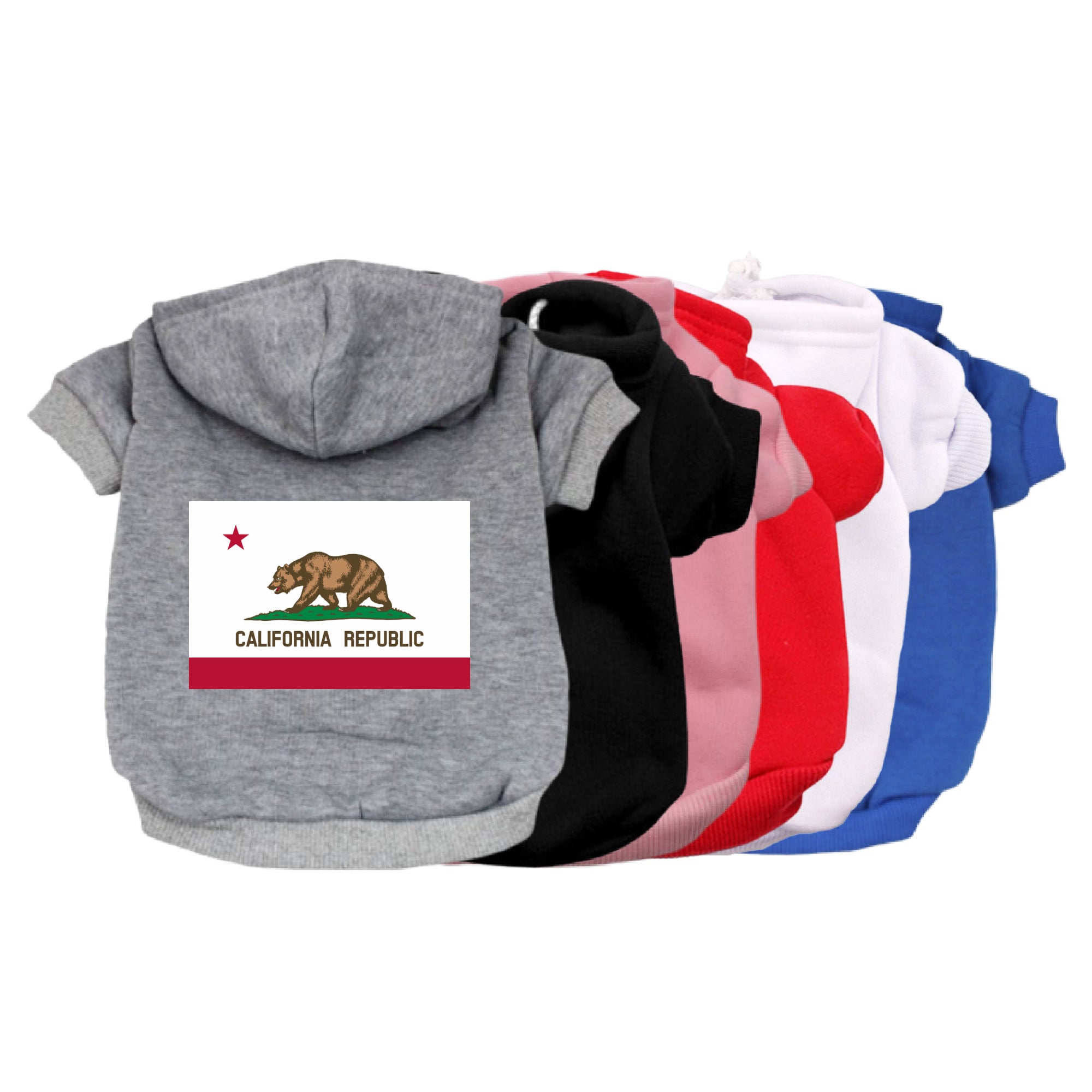 California Republic Dog Hoodie-Dog Hoodie-TheHonestDog