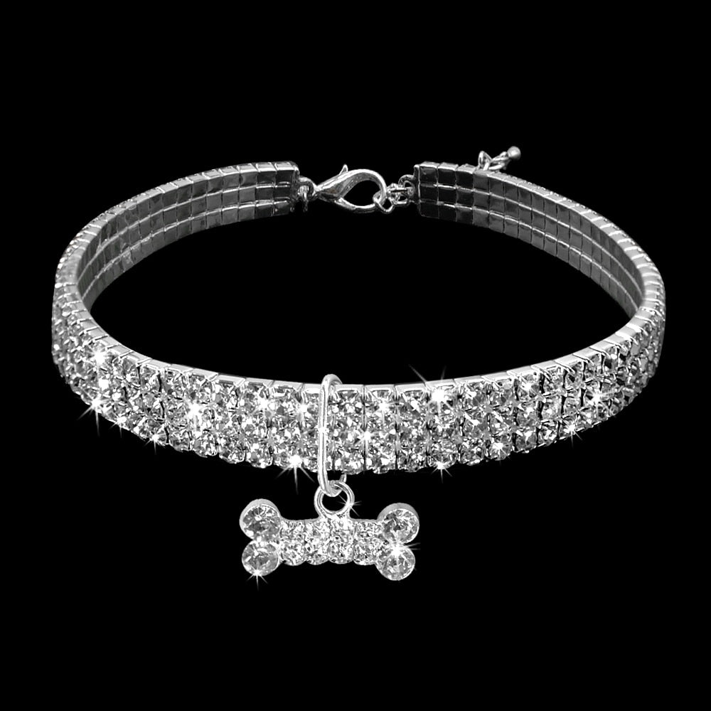 Diamond Rhinestone Small Pet Collar-Dog Collar-TheHonestDog