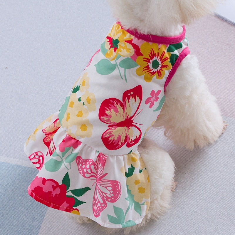 Floral Print Dog Dress-Dog Dress-TheHonestDog