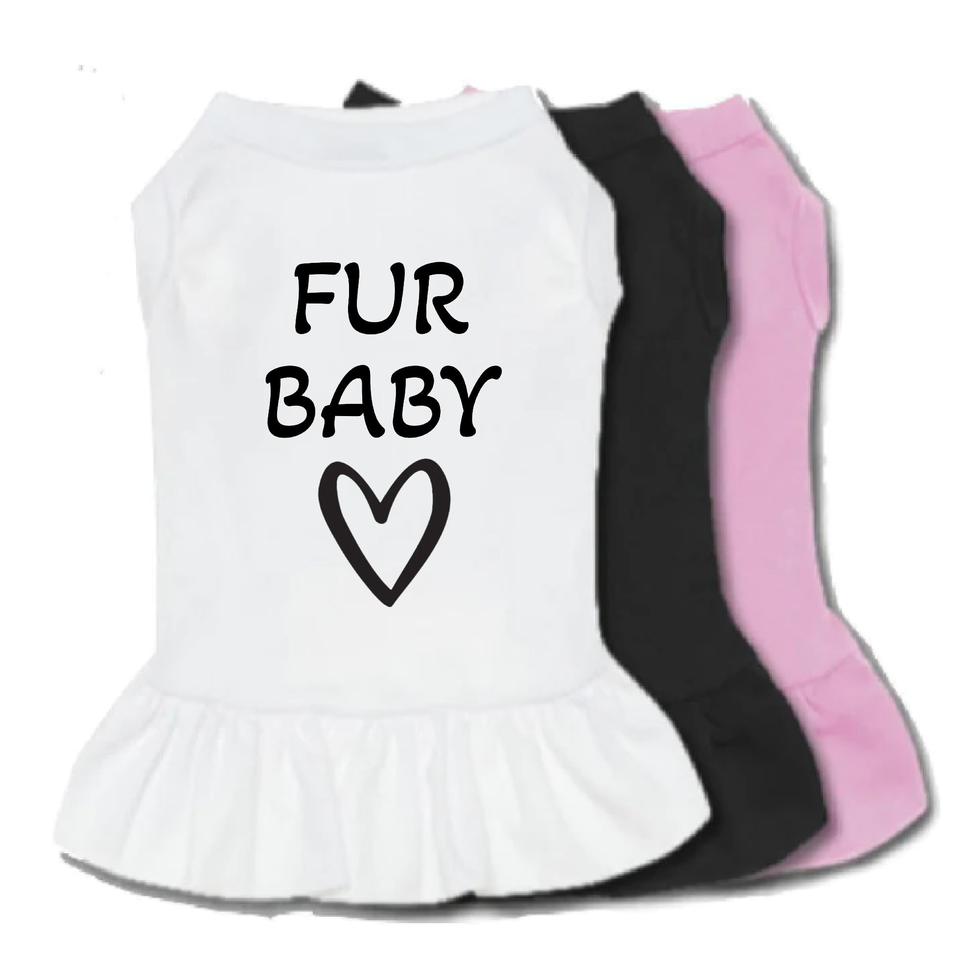 Fur Baby w/ Heart Dog Dress-Dog Dress-TheHonestDog