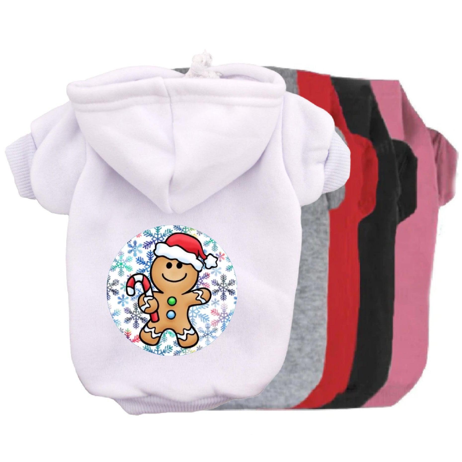 Gingerbread Candycane Dog Hoodie-Dog Hoodie-TheHonestDog