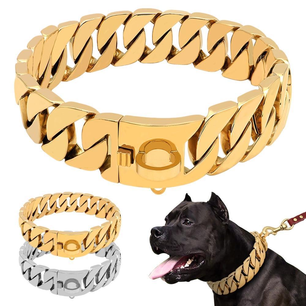 Gold or Silver Stainless Steel Dog Chain Collar-The Honest Dog-TheHonestDog