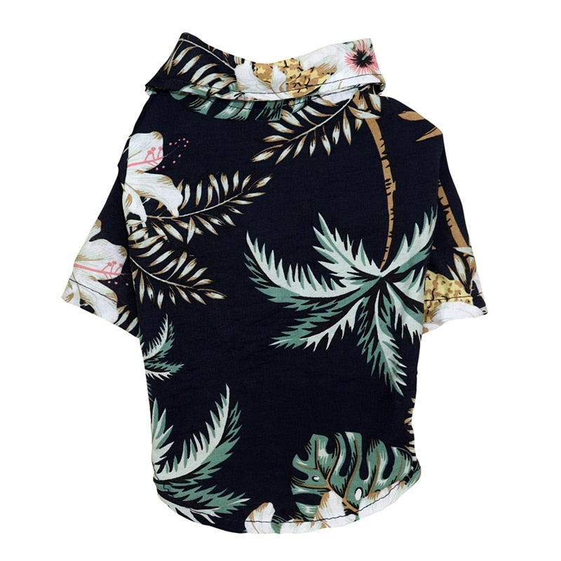 Hawaiian Dog Shirt w/ Front Button Detail-Dog Shirt-TheHonestDog