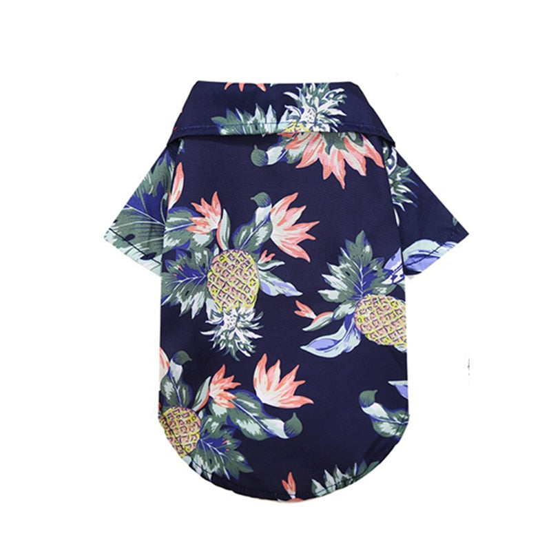 Hawaiian Dog Shirt w/ Front Button Detail-Dog Shirt-TheHonestDog