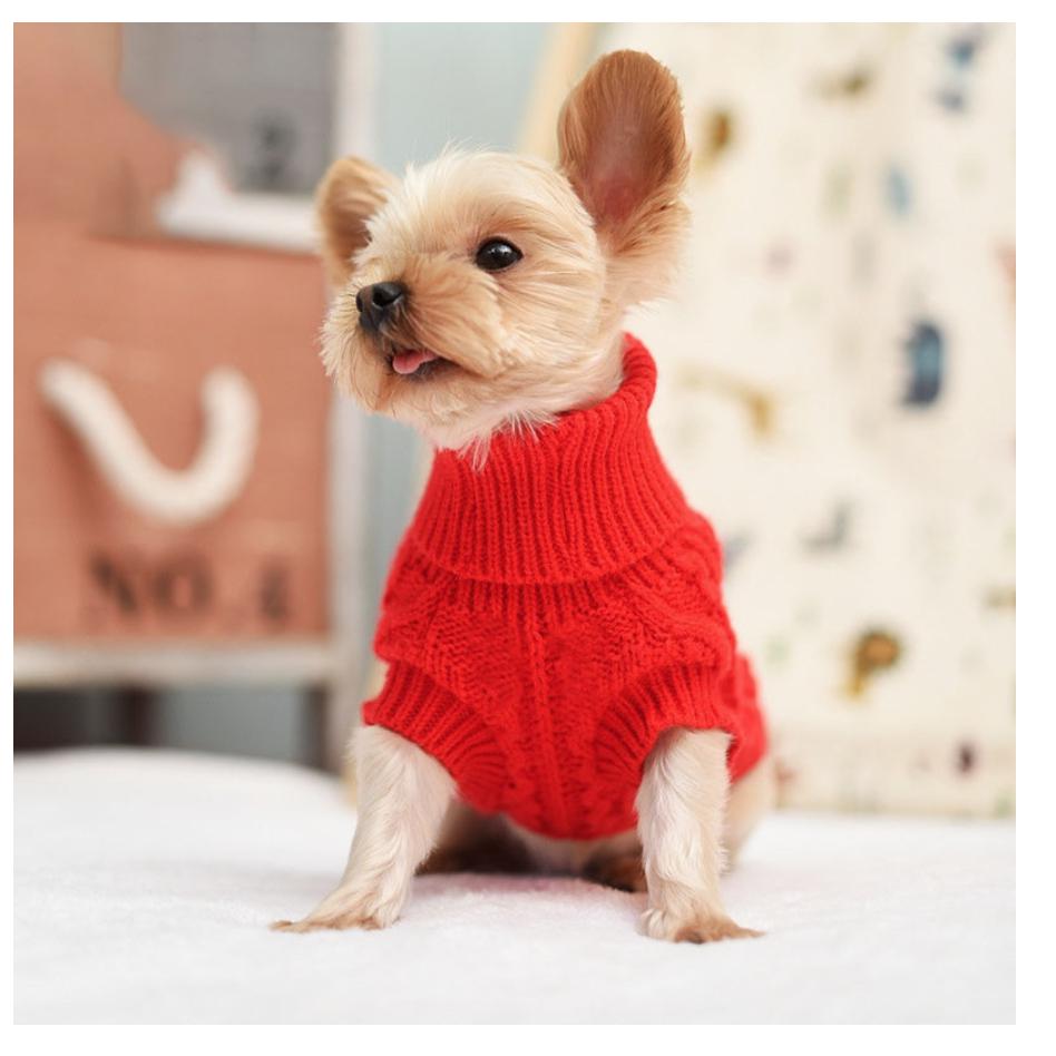 Knitted Wool Dog Turtleneck Sweater-Dog Sweater-TheHonestDog