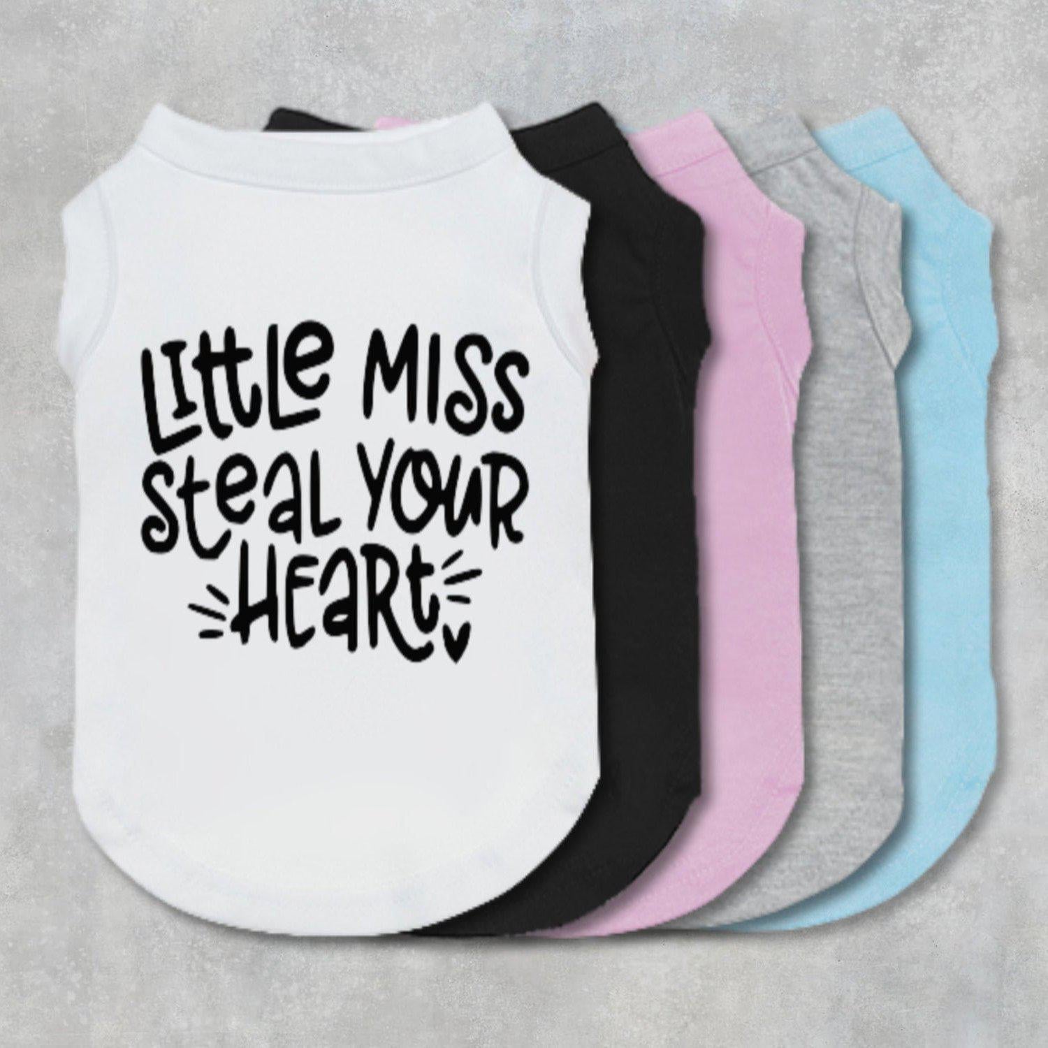 Little Miss Steal Your Heart dog shirt, dog tee, dog clothes, dog boutique, small dog clothes, small dog tee, valentine dog shirt, valentine-The Honest Dog-TheHonestDog