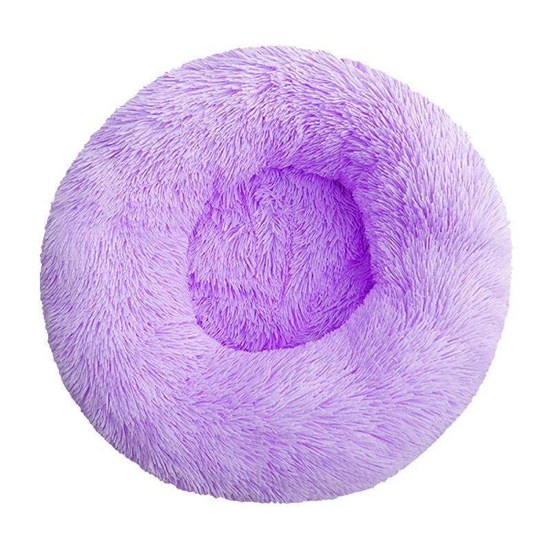 Long Plush Round Pet Bed-Dog Bed-TheHonestDog