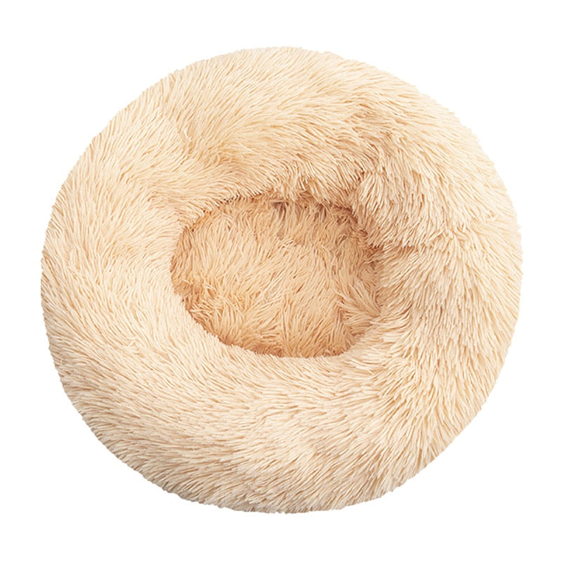 Long Plush Round Pet Bed-Dog Bed-TheHonestDog