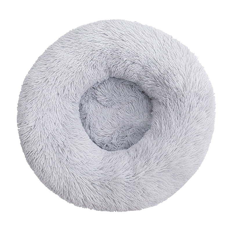 Long Plush Round Pet Bed-Dog Bed-TheHonestDog