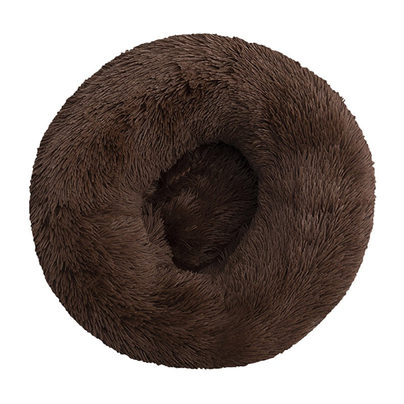 Long Plush Round Pet Bed-Dog Bed-TheHonestDog