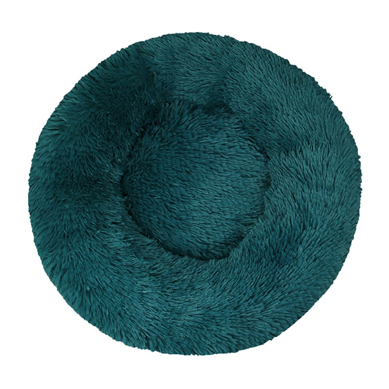 Long Plush Round Pet Bed-Dog Bed-TheHonestDog