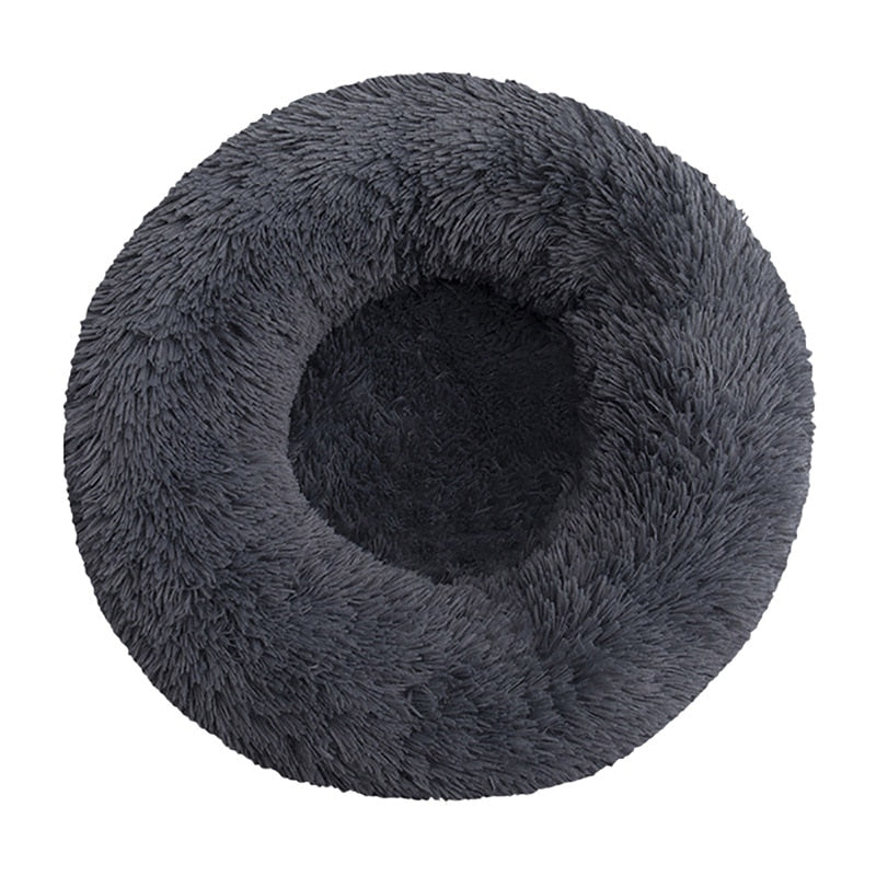 Long Plush Round Pet Bed-Dog Bed-TheHonestDog