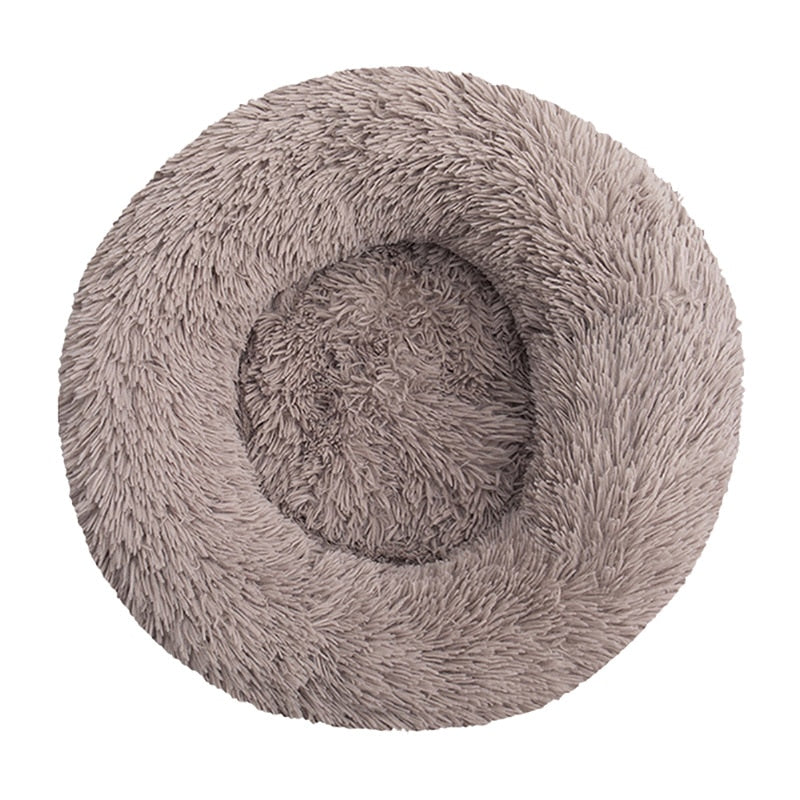 Long Plush Round Pet Bed-Dog Bed-TheHonestDog