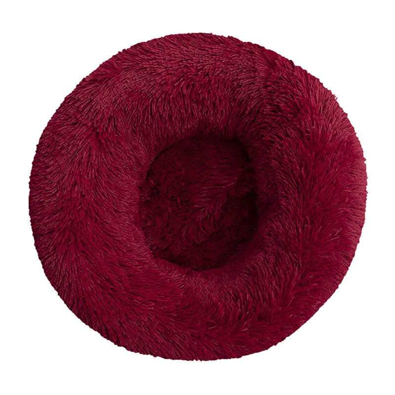 Long Plush Round Pet Bed-Dog Bed-TheHonestDog