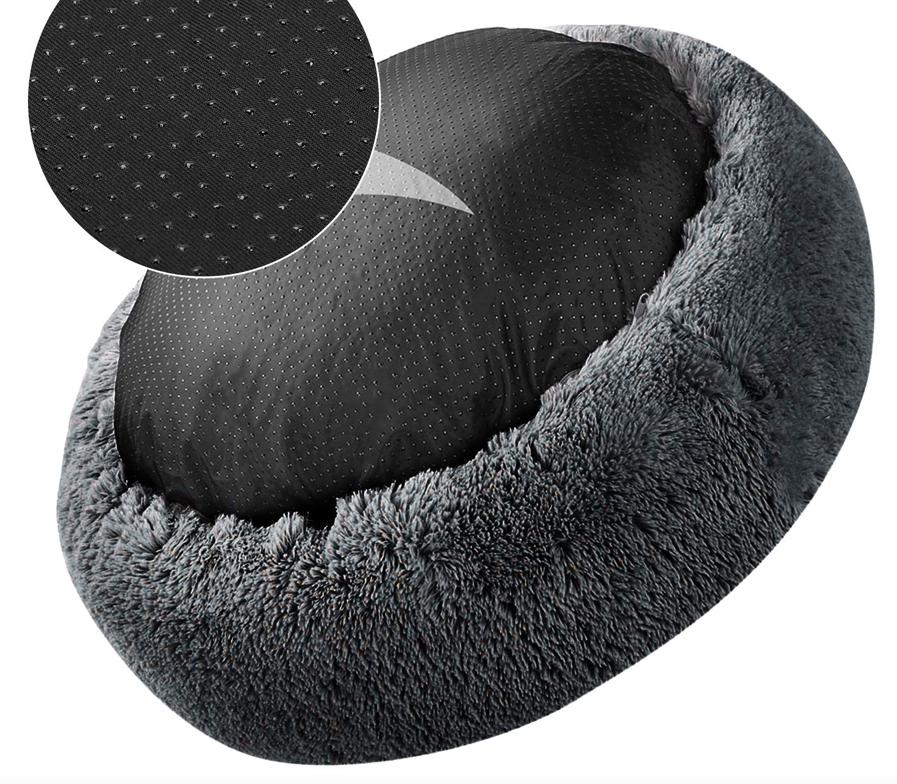 Long Plush Round Pet Bed-Dog Bed-TheHonestDog