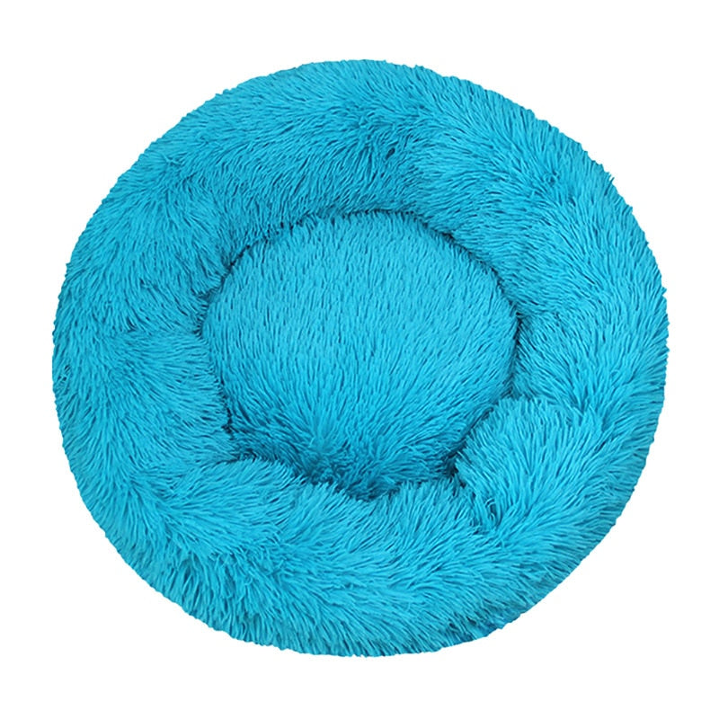 Long Plush Round Pet Bed-Dog Bed-TheHonestDog