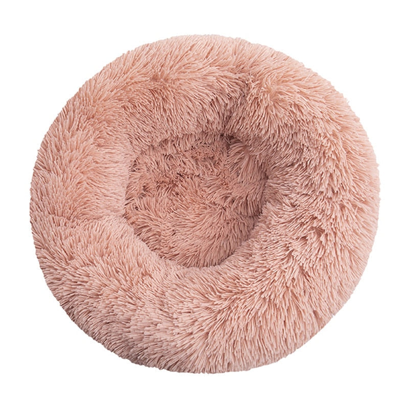 Long Plush Round Pet Bed-Dog Bed-TheHonestDog