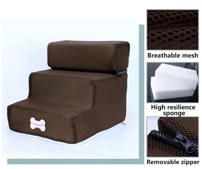 Mesh Foam 2 or 3 Step Pet Stairs-Dog Bed-TheHonestDog