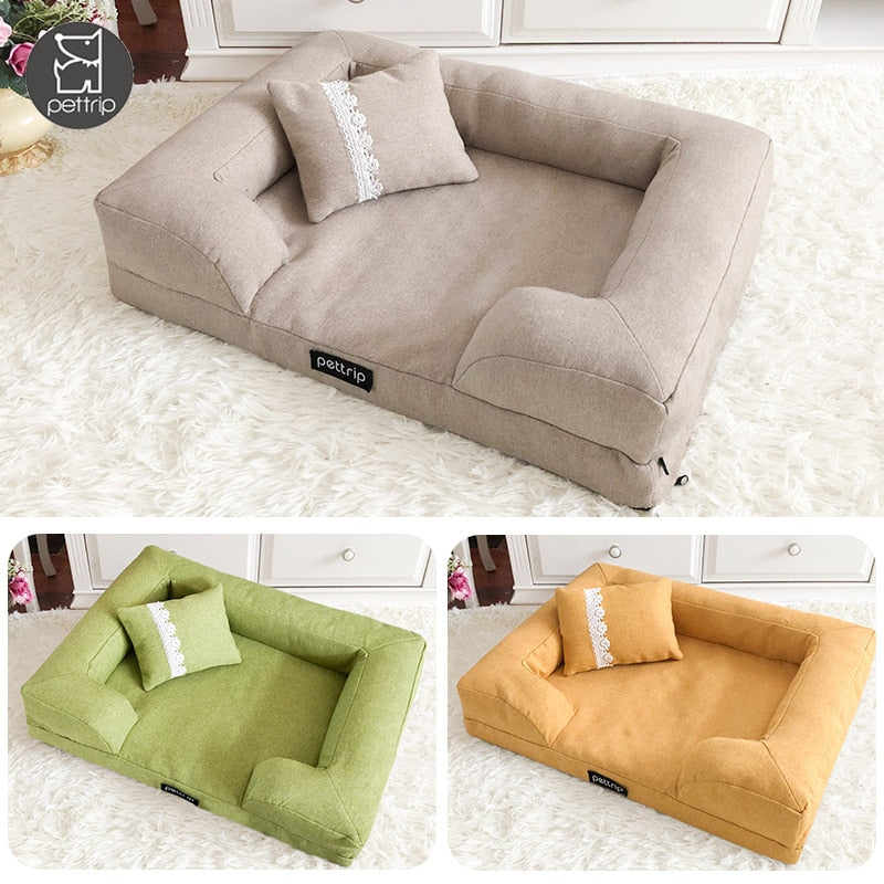 Rectangle Dog Sofa Bed with Pillow-Dog Bed-TheHonestDog