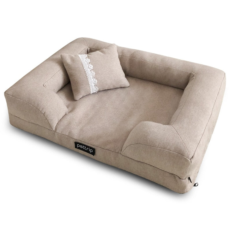 Rectangle Dog Sofa Bed with Pillow-Dog Bed-TheHonestDog