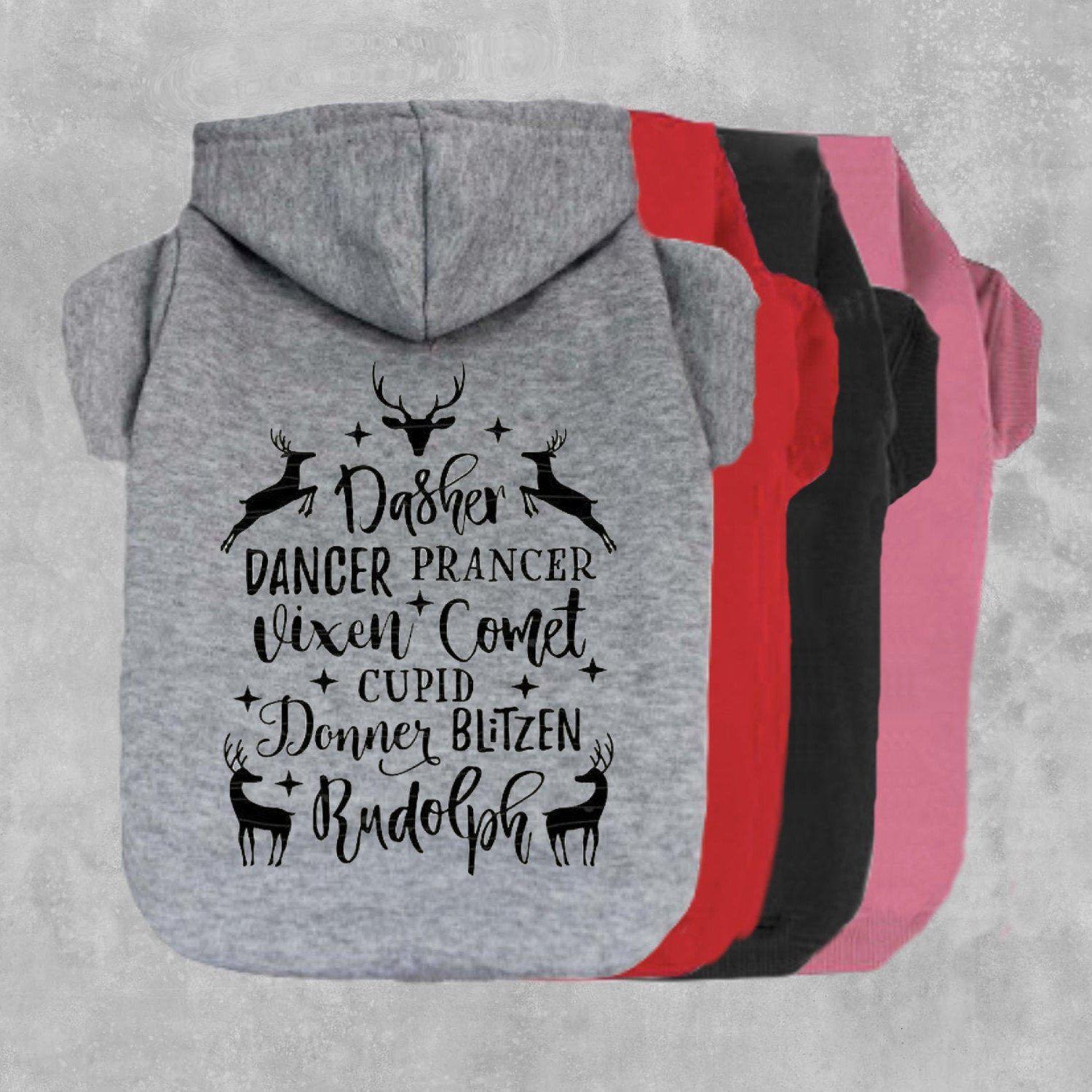 Reindeer Names Dog Hoodie-The Honest Dog-TheHonestDog