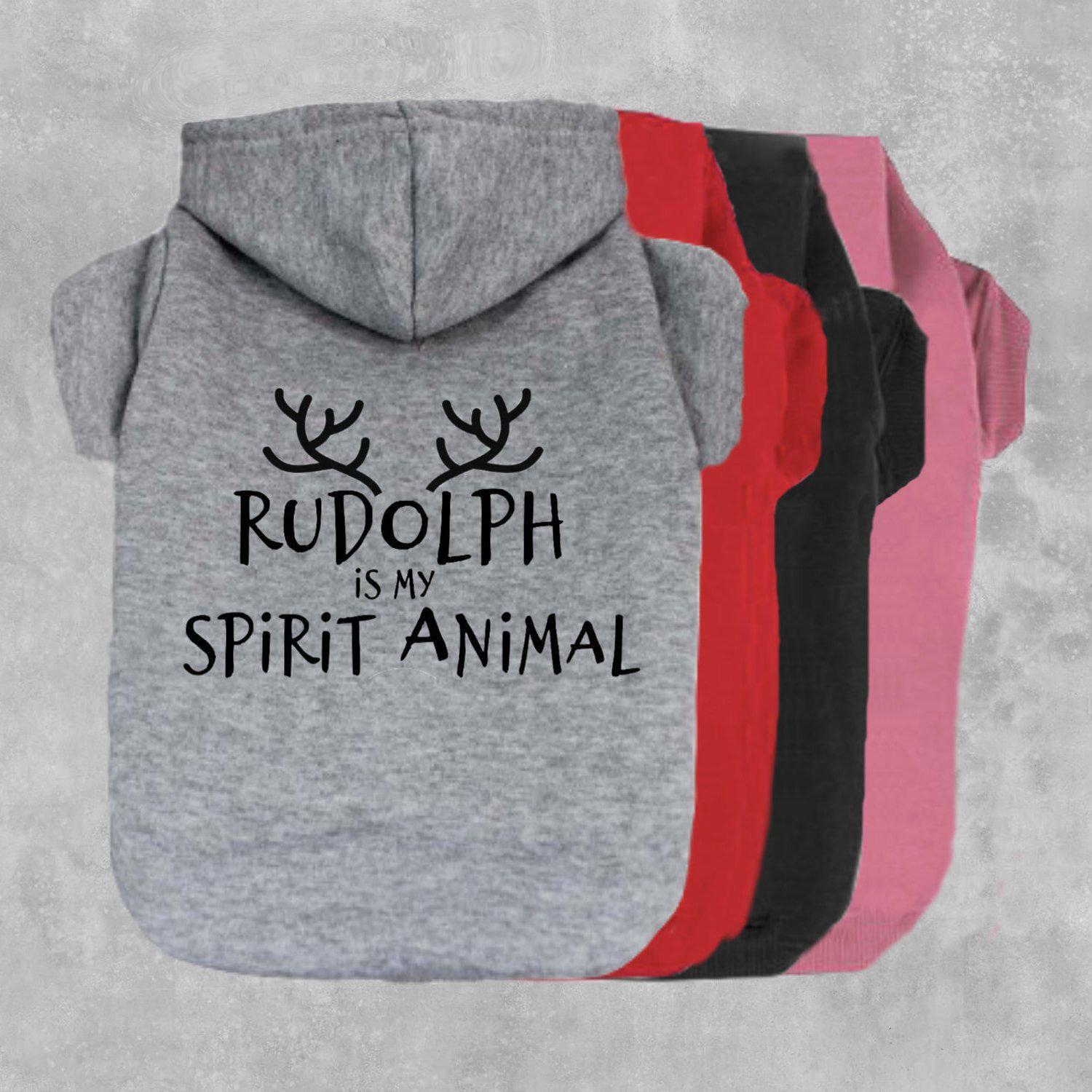 Rudolph Is My Spirit Animal Dog Hoodie-The Honest Dog-TheHonestDog