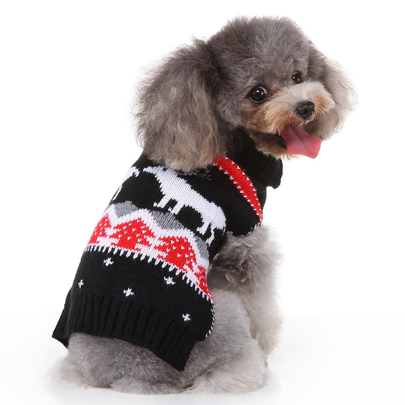 Santa Striped Christmas Dog Sweater-Dog Sweater-TheHonestDog