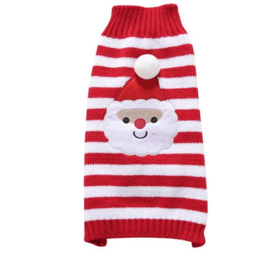 Santa Striped Christmas Dog Sweater-The Honest Dog-TheHonestDog