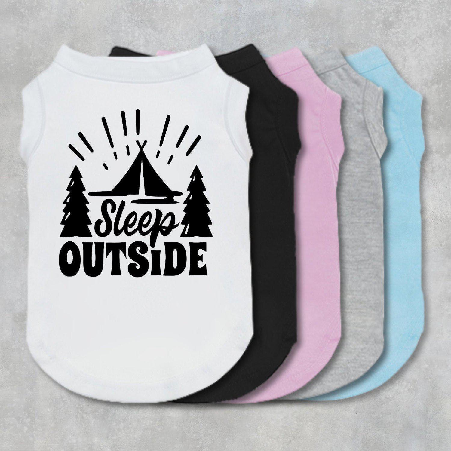 Sleep Outside dog tank, dog clothes, pet outfit, puppy supplies, dog shirt, camping, summer, dog tee, outdoors, gift, gift for her, spring-TheHonestDog