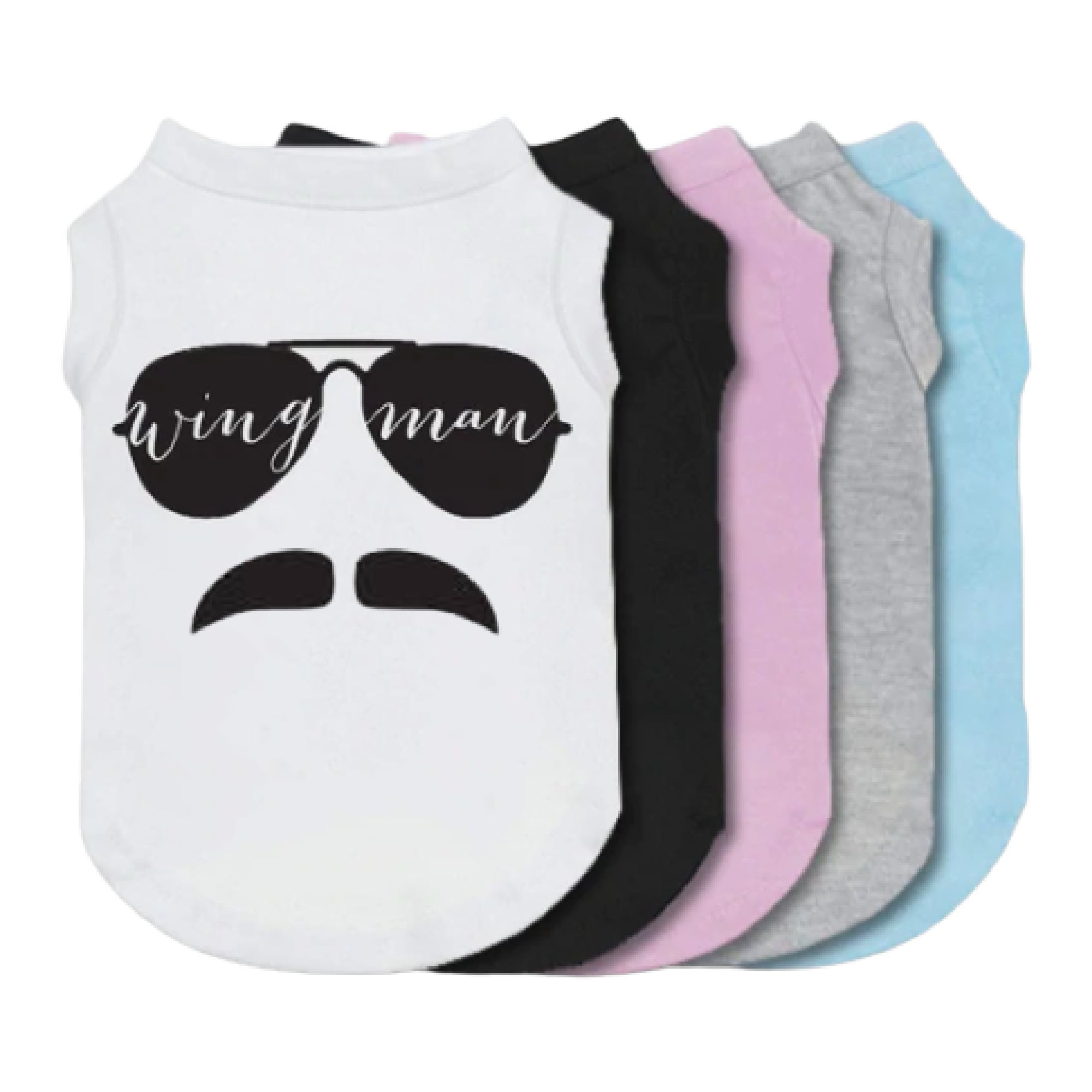 Wingman with Mustache Dog Shirt-Dog Shirt-TheHonestDog